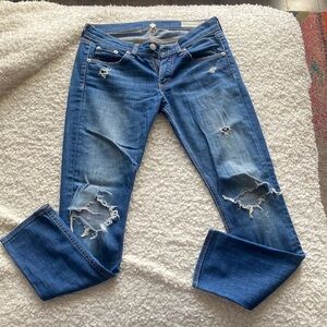 Rag & Bone destroyed Capri jeans
